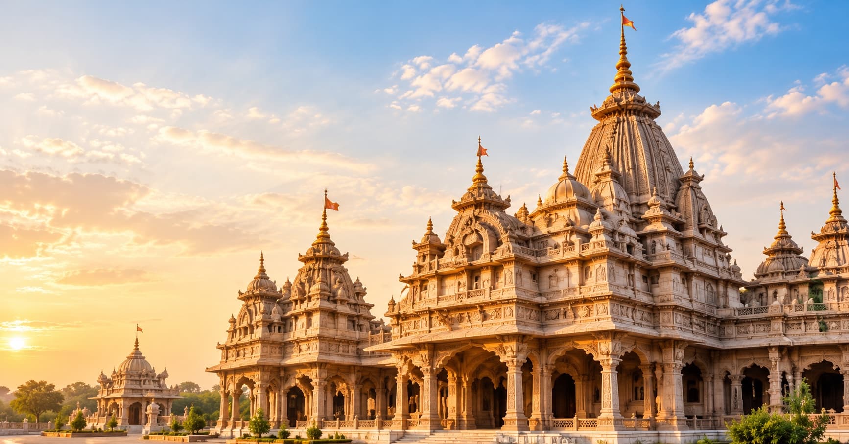 A Jain derasar, home to one of the sanghs on the platform